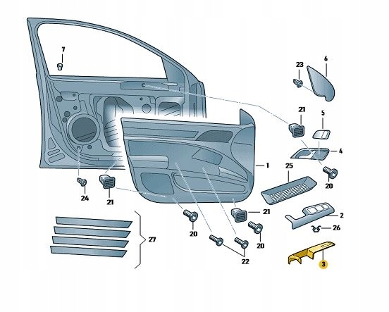ORYGINAL RACZKA UCHWYT PANELU DRZWI SKODA SUPERB 2 Part number 3T1867158B 4K1