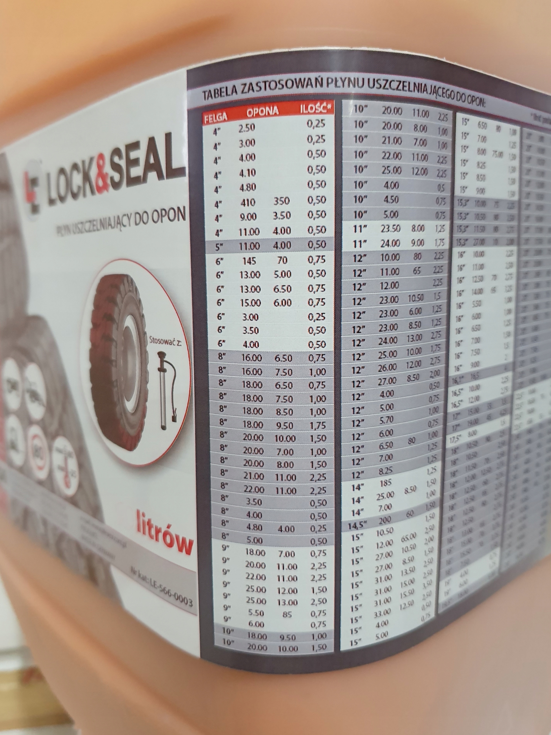 PLYN USZCZELNIAJACY DO OPON LOCK SEAL 5L EAN 455128545665