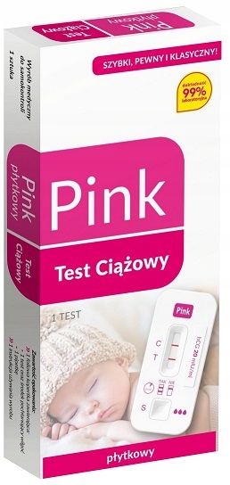 DOMOWY PŁYTKOWY TEST CIĄŻOWY PINK DOKŁADNY 99,9% EAN (GTIN) 5907572329117