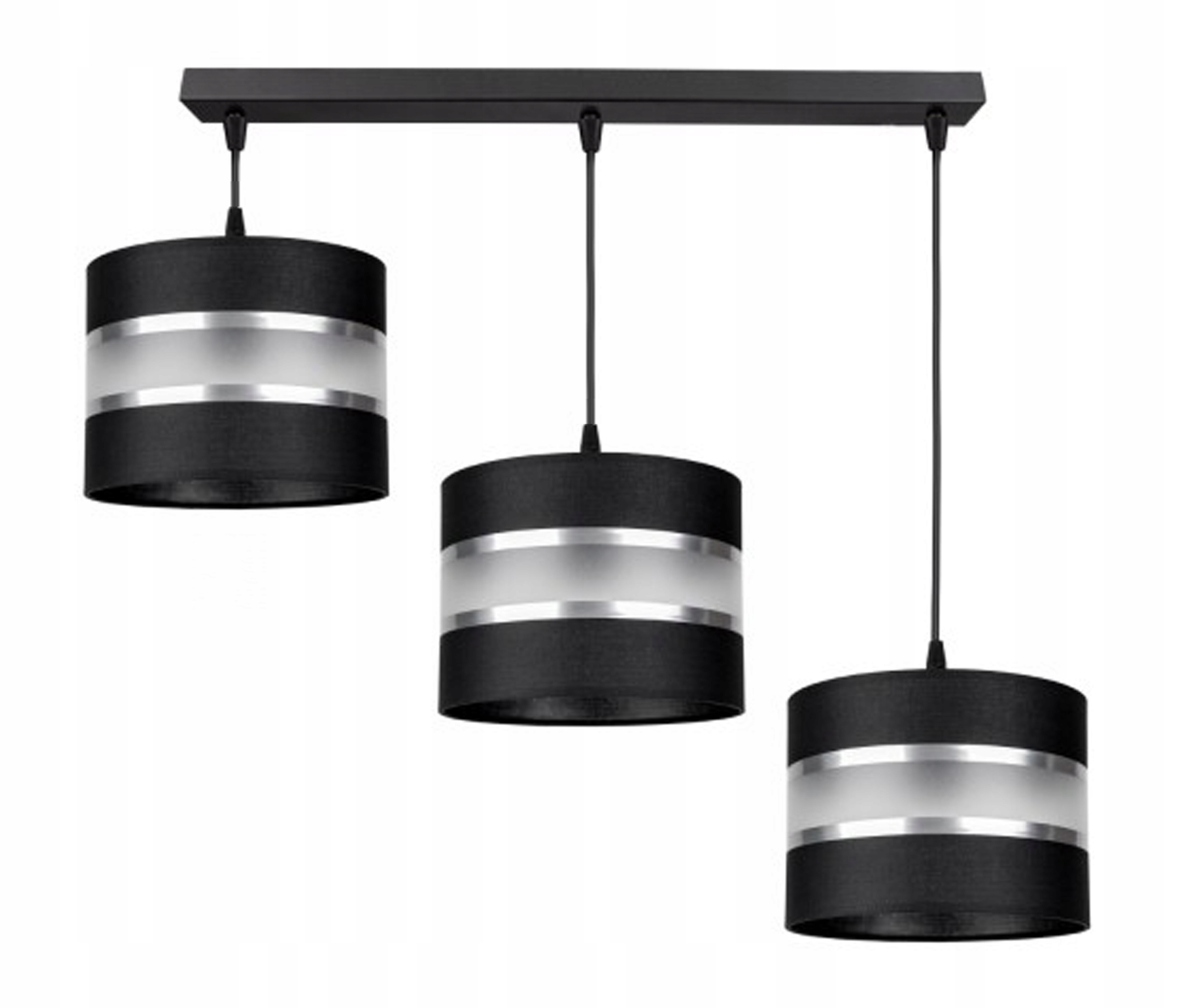 

Lampa Zwis Sufitowa Żyrandol Abażur Gala Czarna