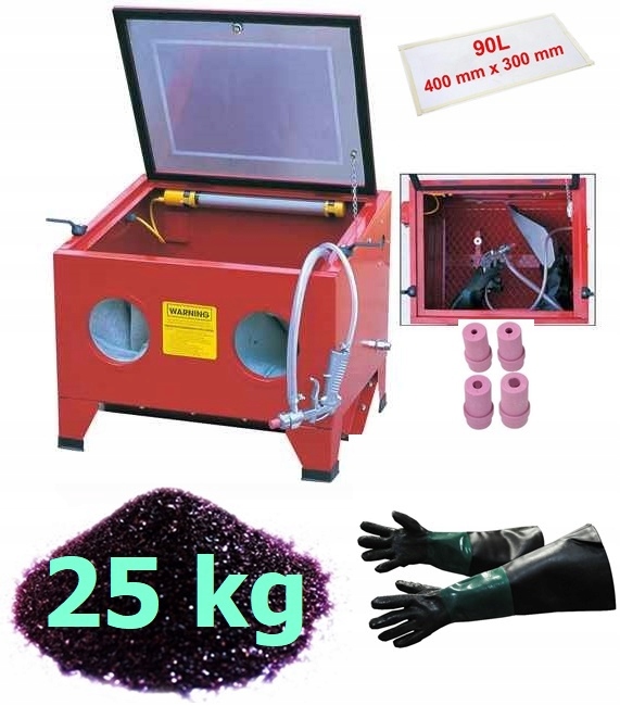 ZESTAW Piaskarka kabinowa 90L SCIERNIWO 25 kg Mark Other