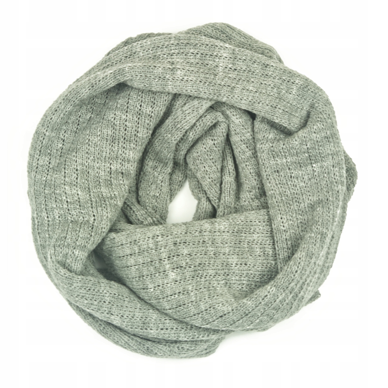 Komplet szalik KOMIN i CZAPKA na polarze SZARY Rozmiar uniwersalny