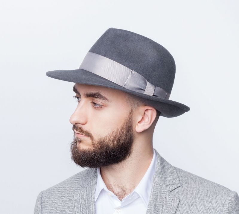

Kapelusz męski fedora Bogart podszewka popiel 60