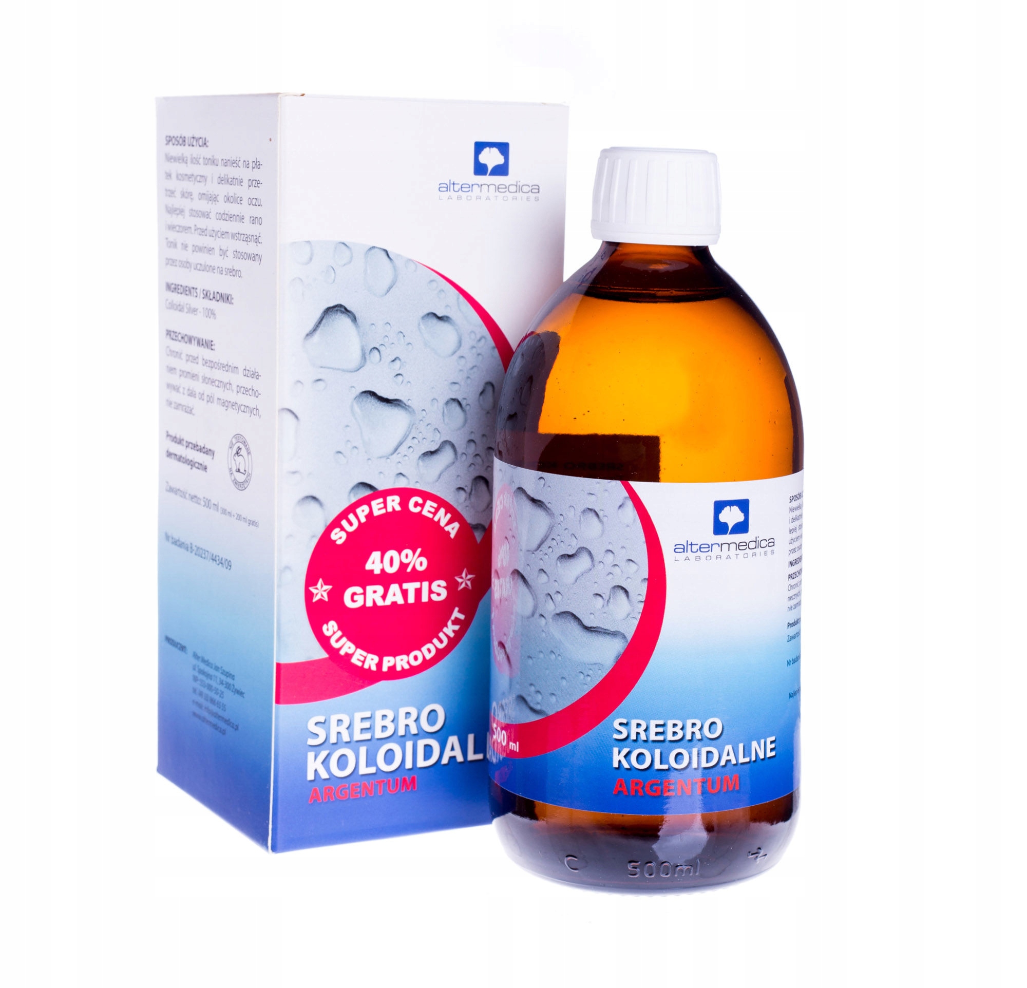

Srebro Koloidalne Tonik 500 ML trądzik łuszczyca