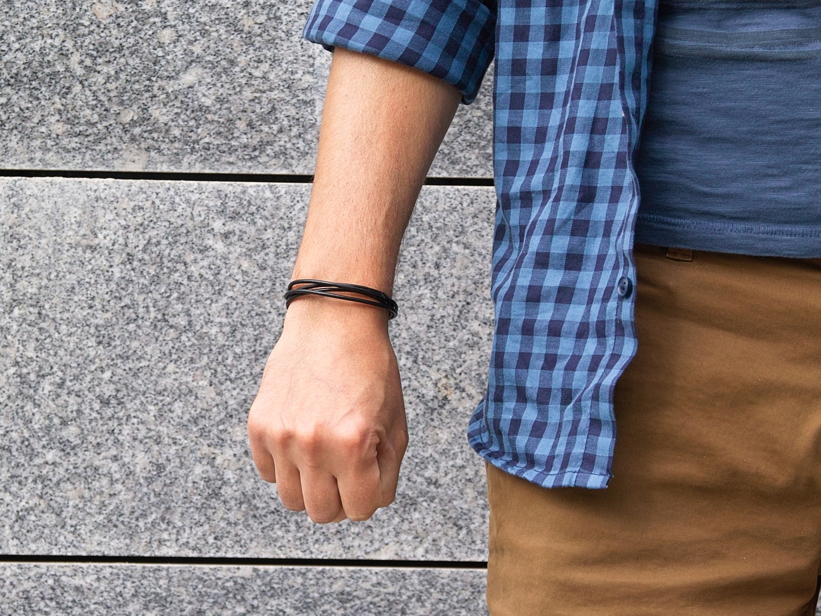 Bransoleta Męska Bransoletka Bransolety Argentomen Kolor dominujący czarny