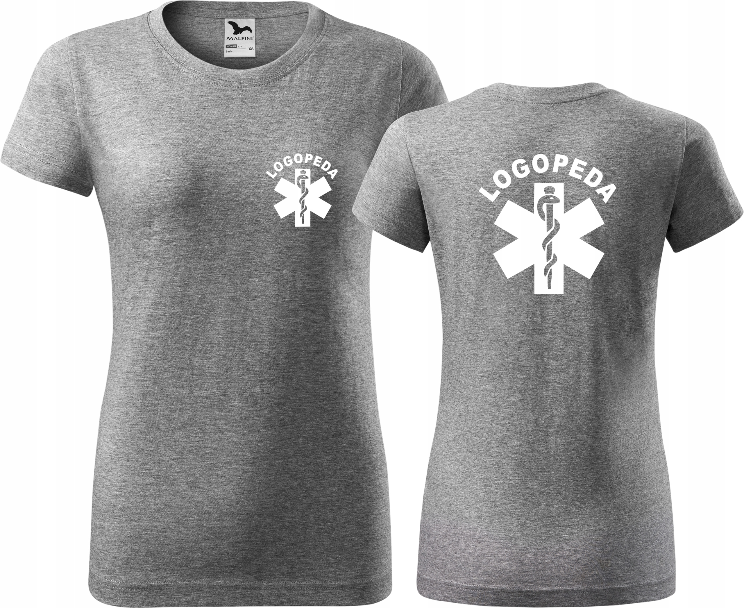 

Damska koszulka medyczna t-shirt nadruk Logopeda