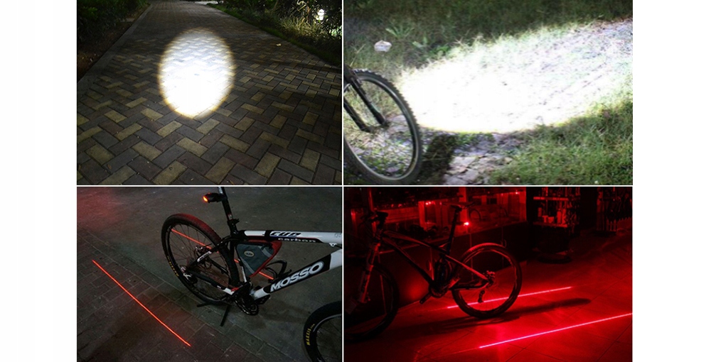 ZESTAW LAMPEK ROWEROWYCH LAMPKI ROWEROWE PRZÓD+TYŁ Zasilanie bateria