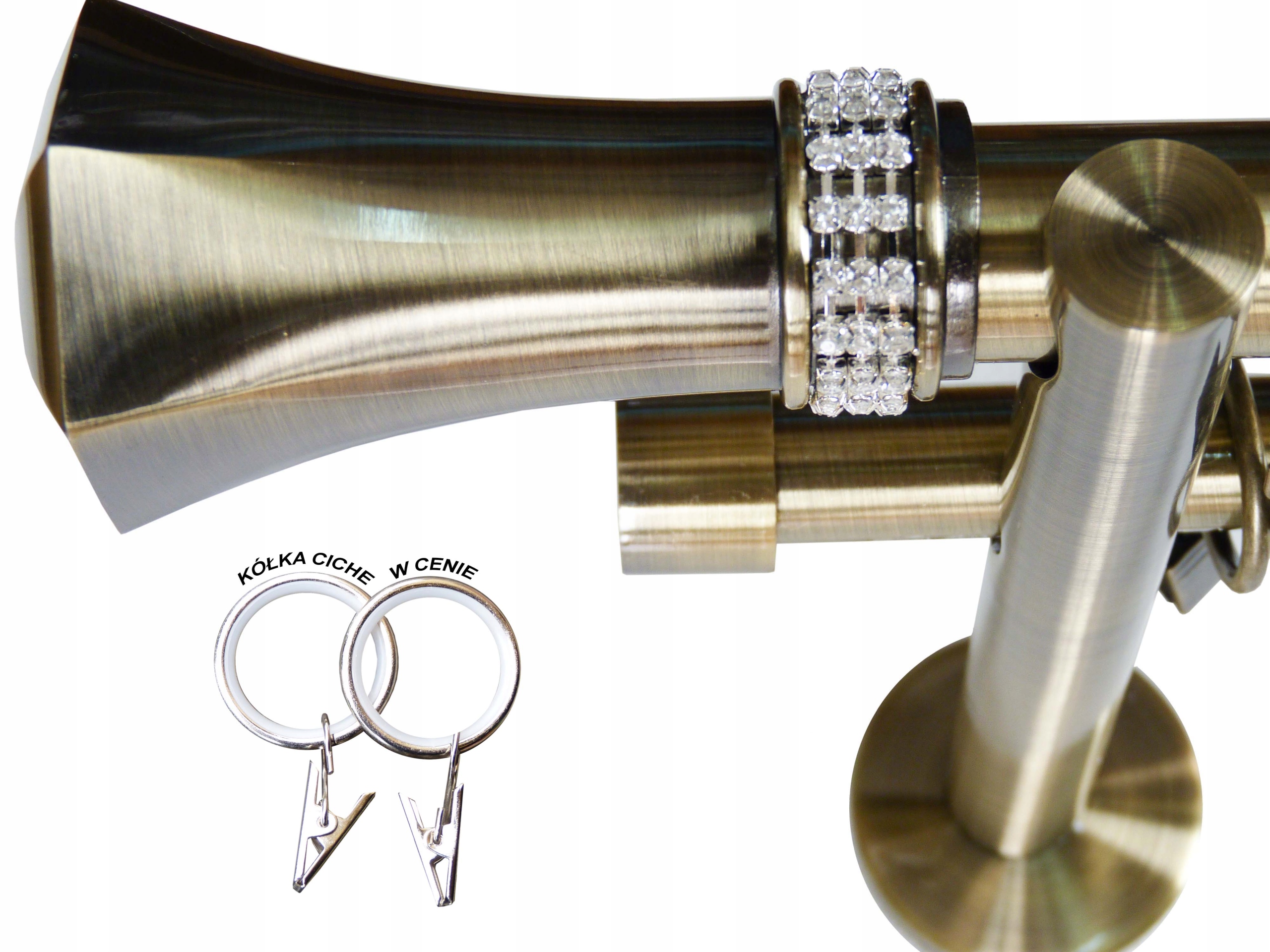 KARNISZ KRYSZTAŁ+CICHE KÓŁKA 25/19MM PODWÓJNY 360 Marka Gomet