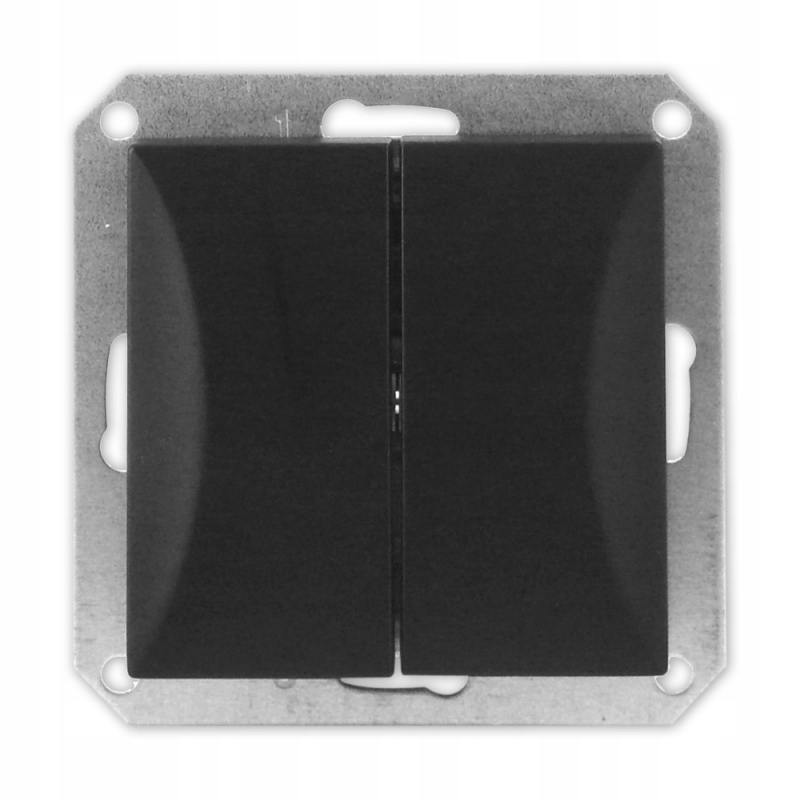 

Opal Wyłącznik Łącznik Podwójny Moduł Czarny Mat