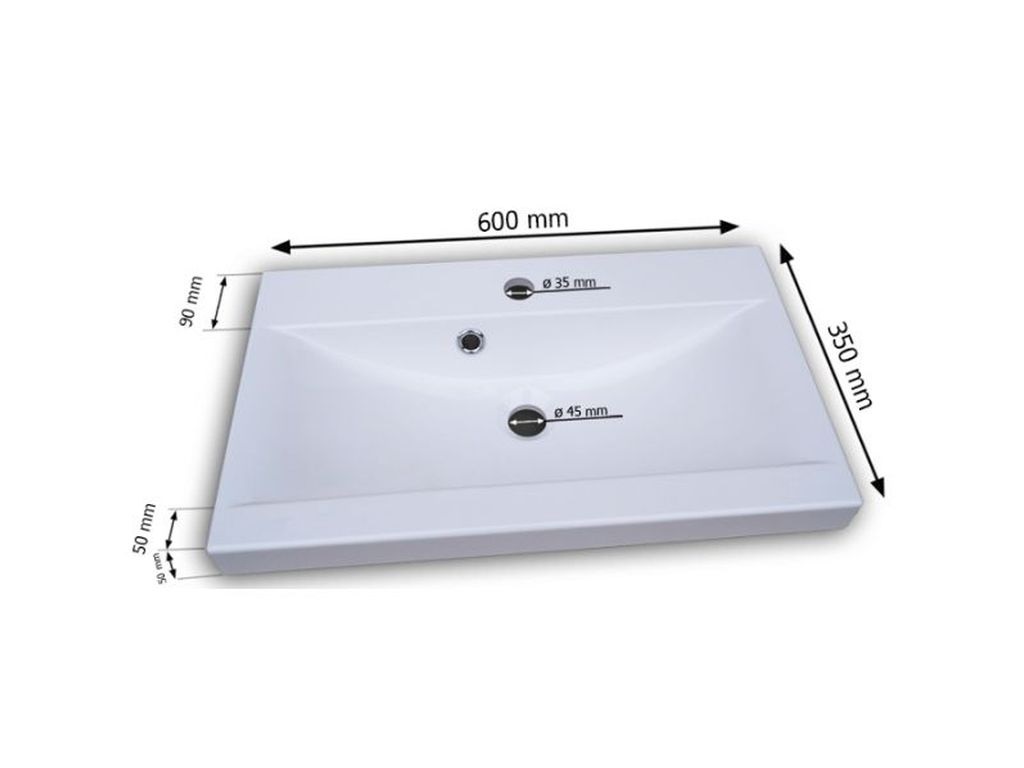 Wiszący zestaw mebli łazienkowych ABLA z umywalką, lustro, słupki, szuflady