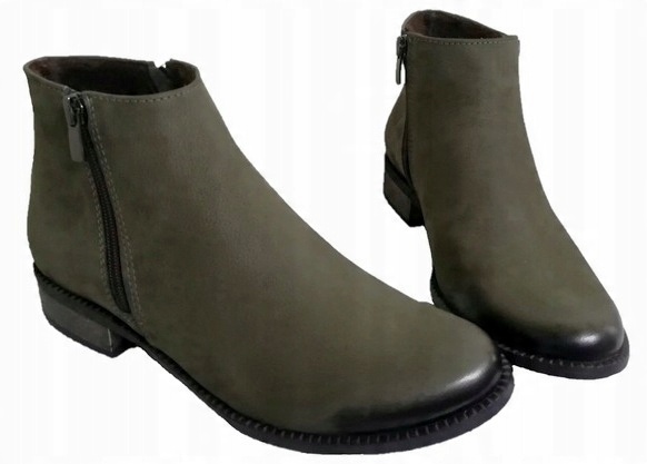 

UNI-19 Wygodne Stylowe Niskie Botki Skóra Nat 39
