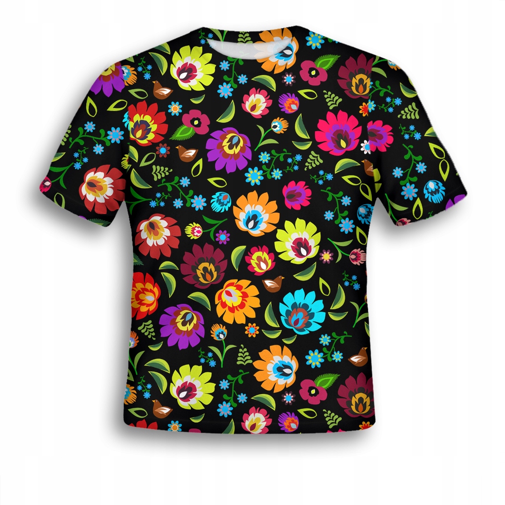 

Koszulka Fullprint T-shirt Kwiaty Łowickie L Modna