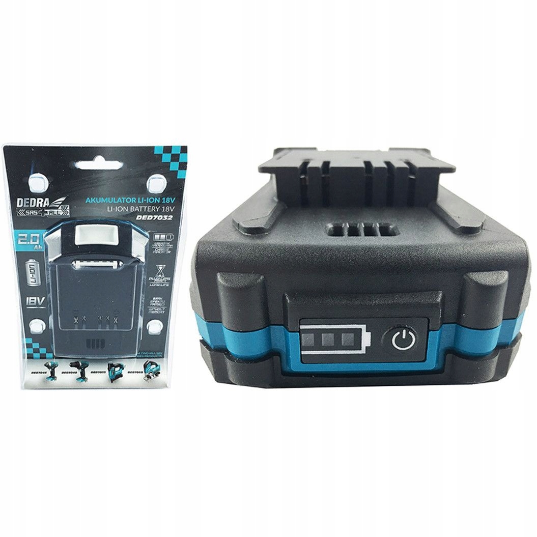 DEDRA akumulator 2,0Ah 18V SAS+ DED7032 LI-Ion Pojemność akumulatora 2 Ah