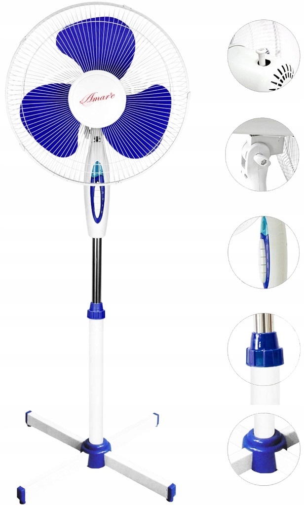 WENTYLATOR PODŁOGOWY VT-02 40cm 40W