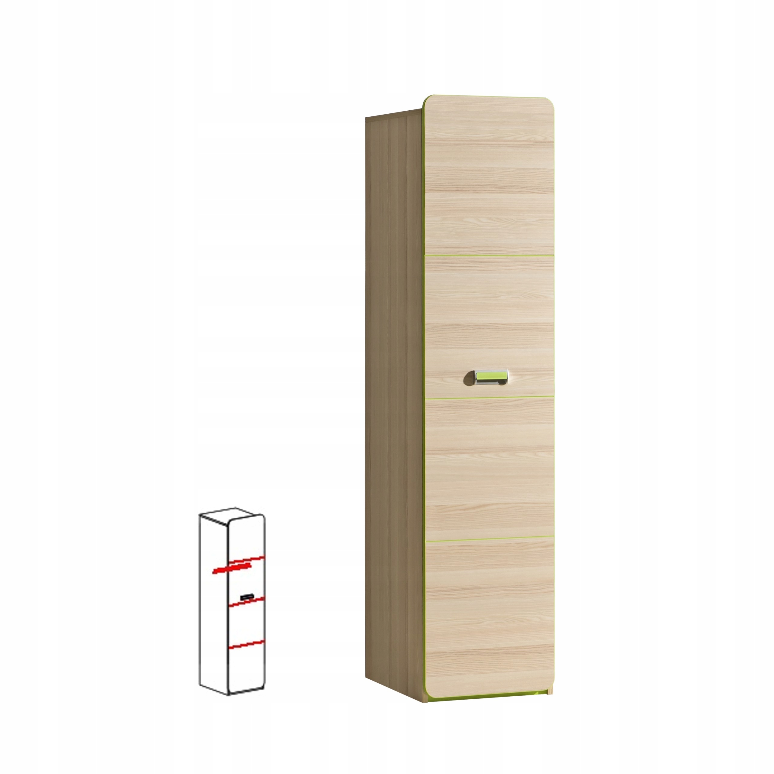 meble LORENTO meblościanka LOR#2 jesion / zieleń Kod producenta L1