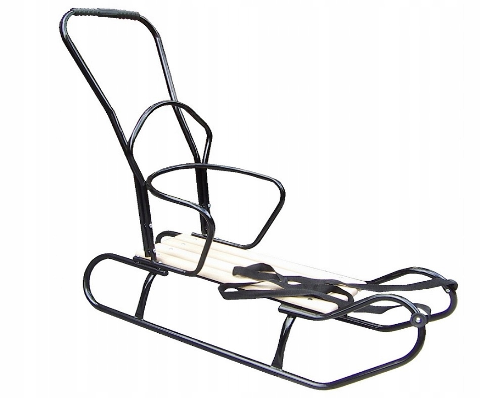 Polskie Mocne Sanki Z Oparciem I Pchaczem (długość aż 105 cm)