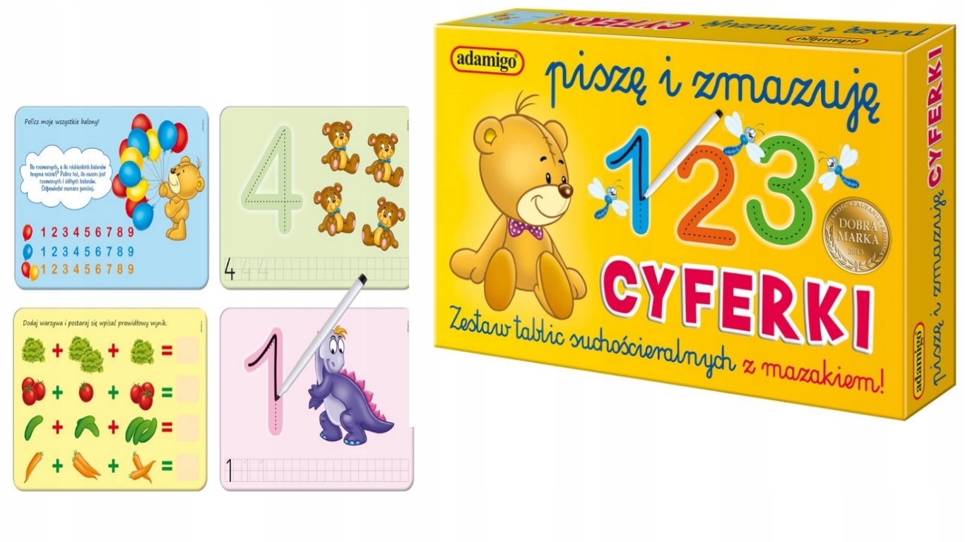 PISZĘ I ZMAZUJE CYFERKI ADAMIGO UCZĘ SIĘ LICZB