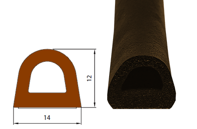 Uszczelka do okien okienna drzwi bramy SD-55 14x12 Kod producenta SD-55 BRĄZOWA