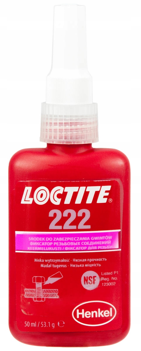 Loctite 222 50ml KLEJ DO GWINTOW NISKA MOC