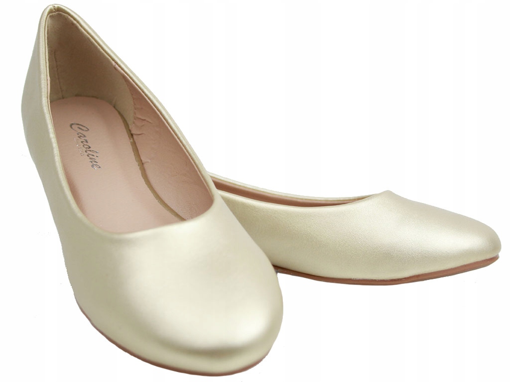 

Balerinki Skóra Baleriny Buty Złote G6 SR2308 36