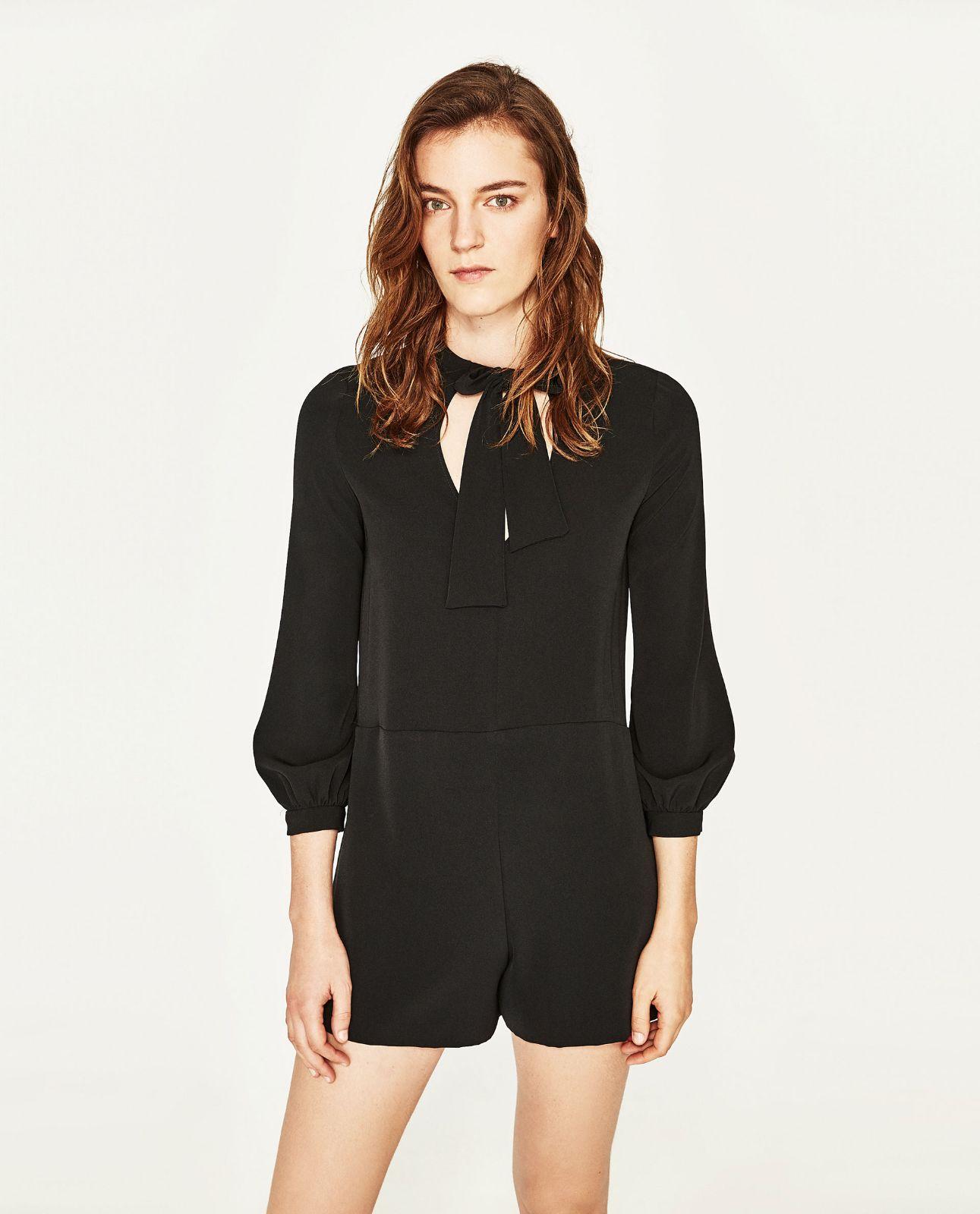 ZARA - czarny kombinezon z wiązaniem - M Marka Zara