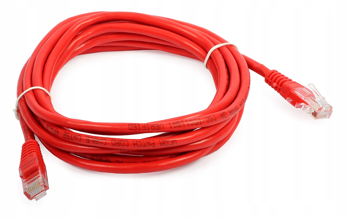 

Kabel Lan Patchcord Utp 3m kat. 5e RJ45 czerwony