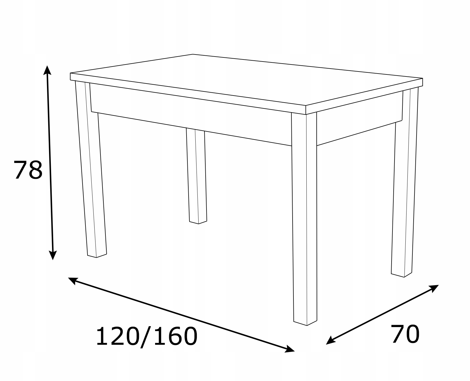 Zestaw 6 krzeseł i rozkładany stół 70x120/160 cm Marka Meble Rychtal