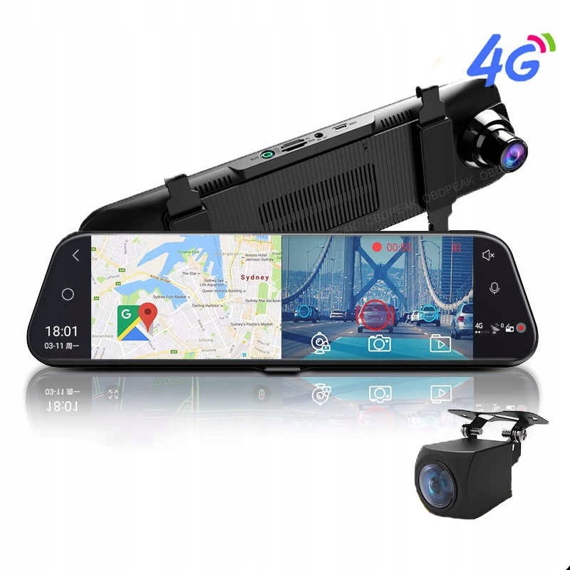 Rejestrator 2020 Lusterko Android ADAS 4G WiFi GPS