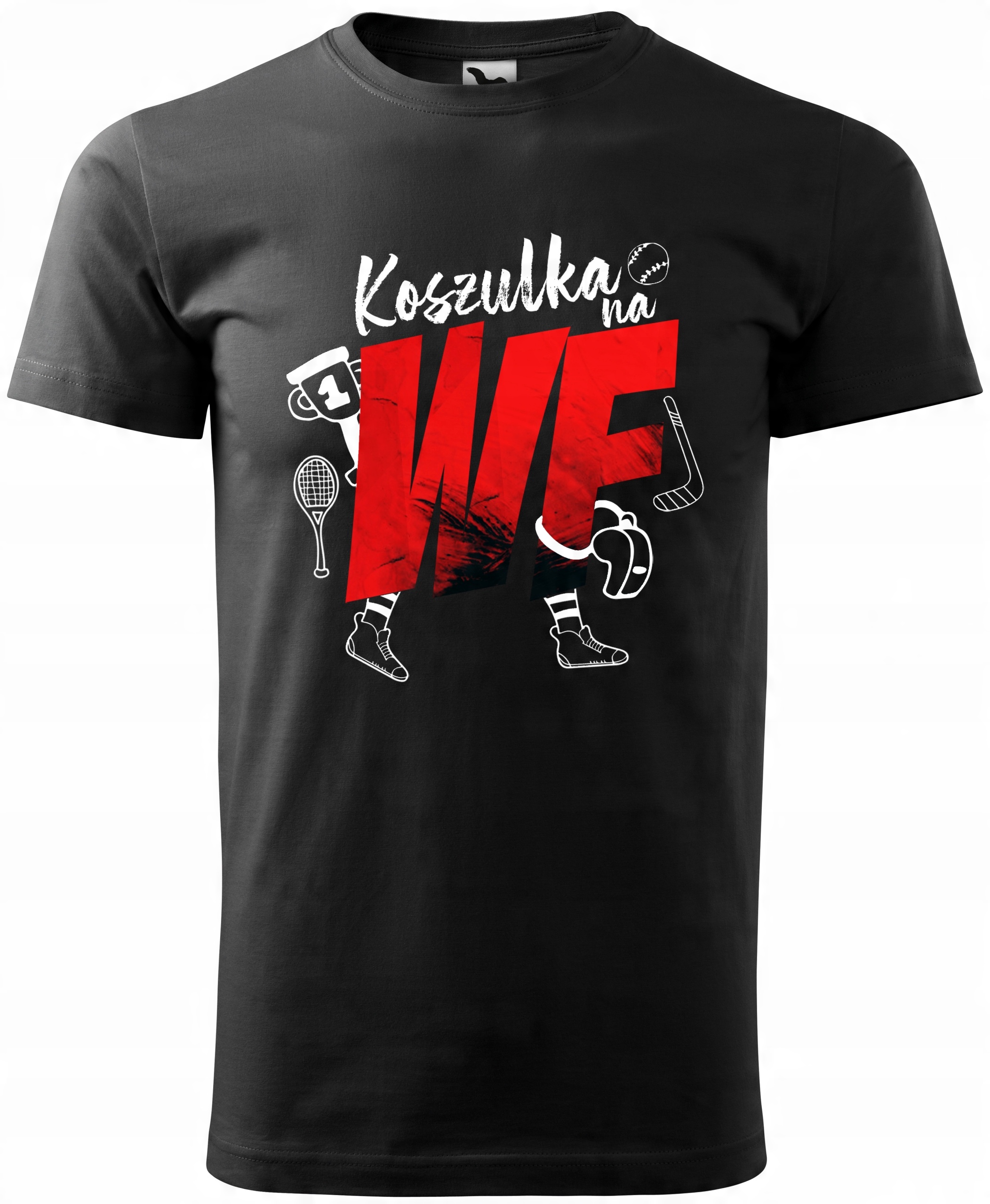 

Koszulka z nadrukiem na Wf sport czarna XL v6