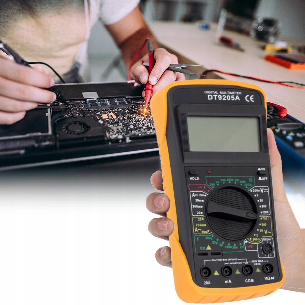 MIERNIK CYFROWY Z TEMPERATURĄ MULTIMETR Model DT9205A