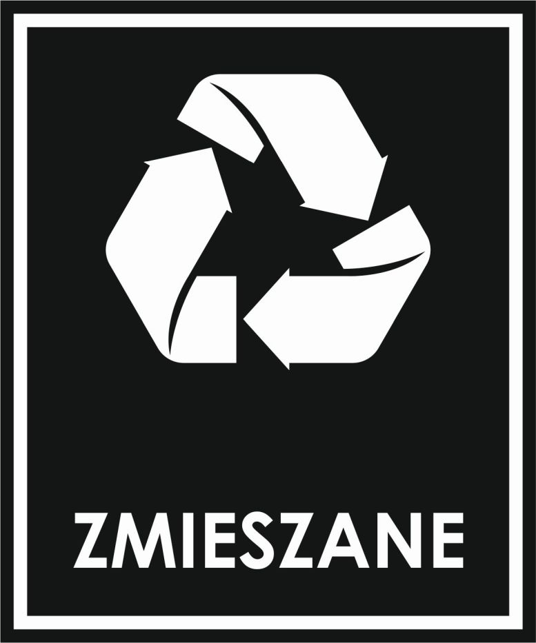 

Naklejka Na Kosz Do Segregacji Śmieci -- Zmieszane