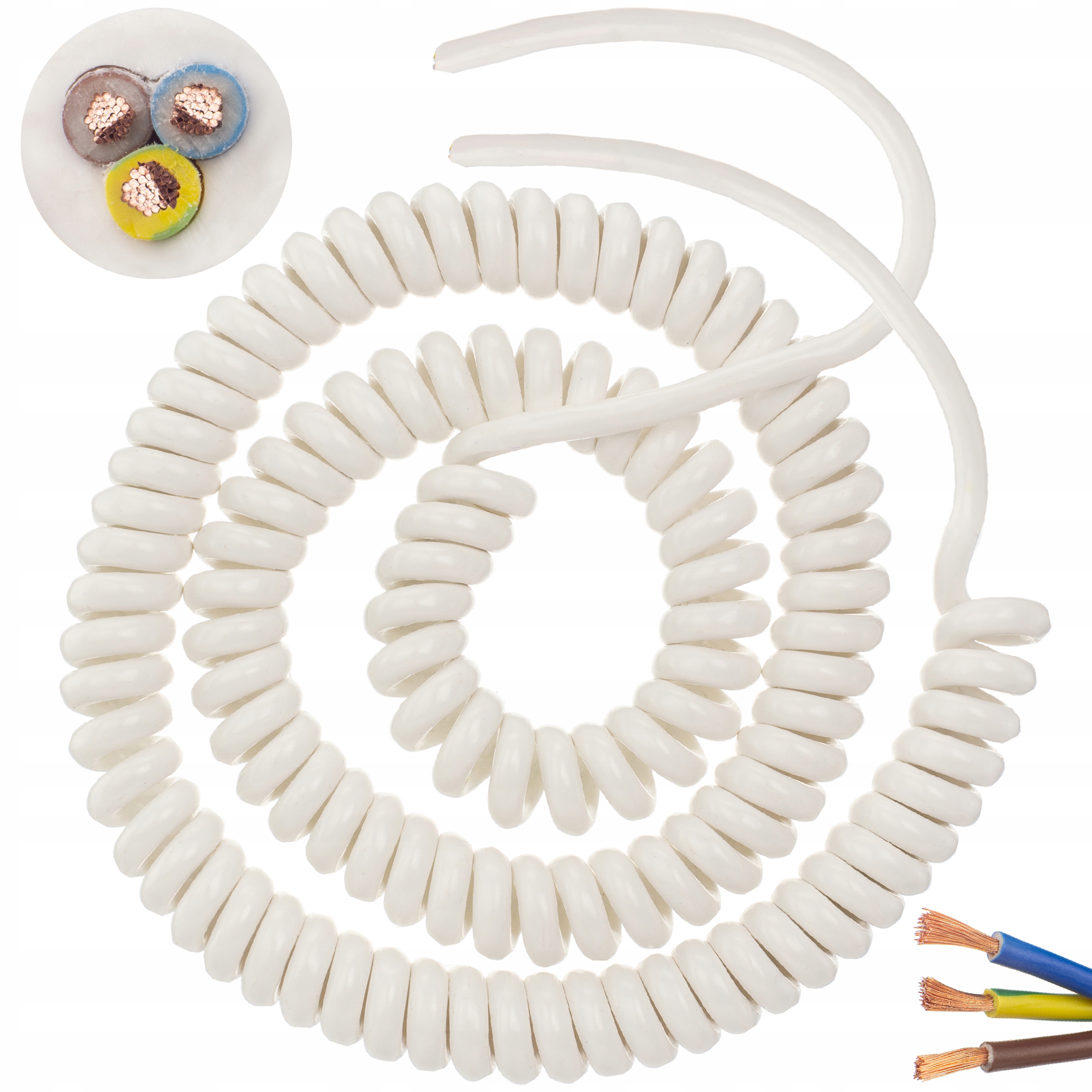 

Przewód kabel prądowy spiralny Omy 3x1,5 3,3m