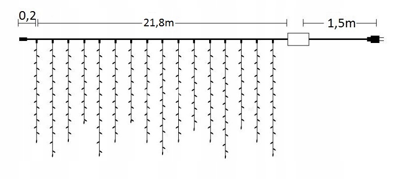 SOPLE 500 LED KURTYNA ŚWIĄTECZNA BIAŁE ZIMNE IP44 Zasilanie sieciowe