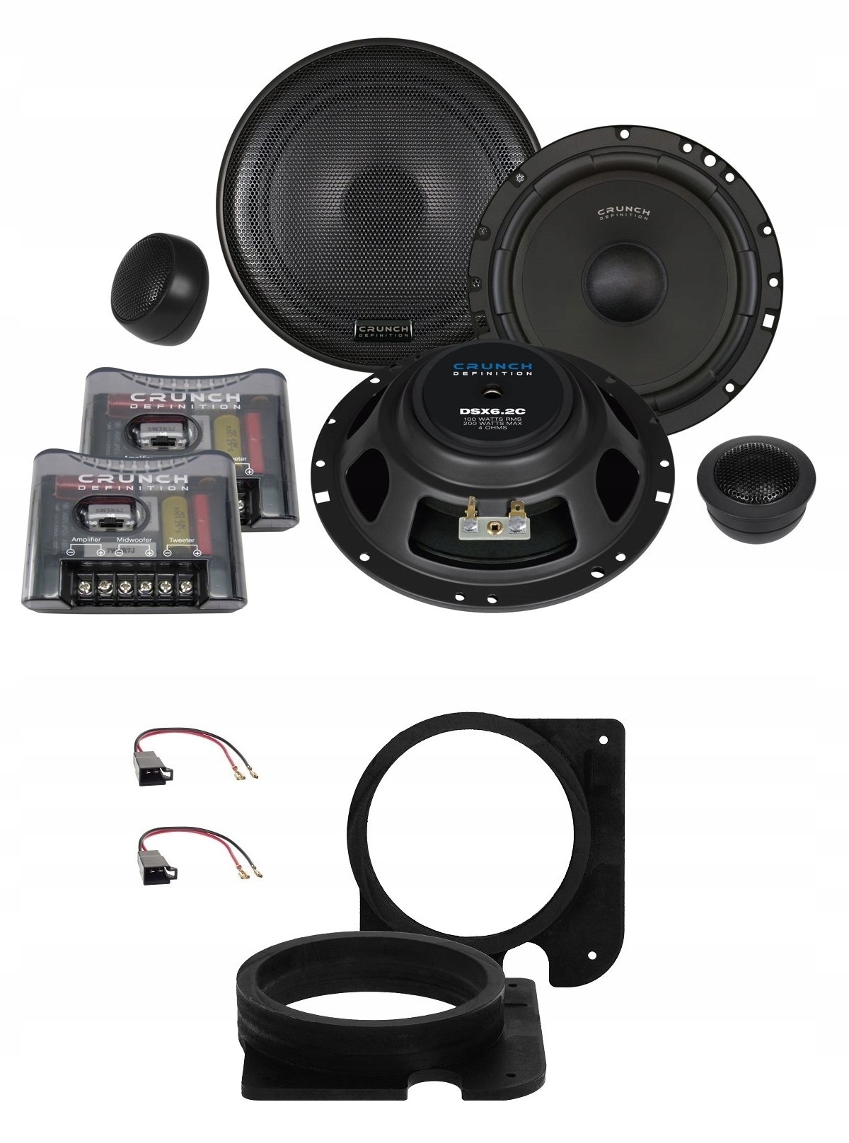 Automobilové reproduktory 165 mm Crunch DSX6.2C Vw Golf 3 Vento Predné Vzdialenosti