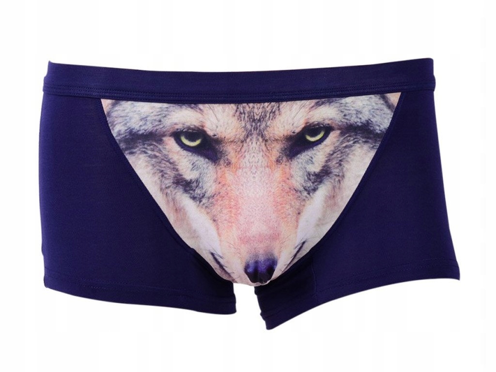 

B105 Męskie bokserki z nadrukiem 3D - Wilk - 3XL