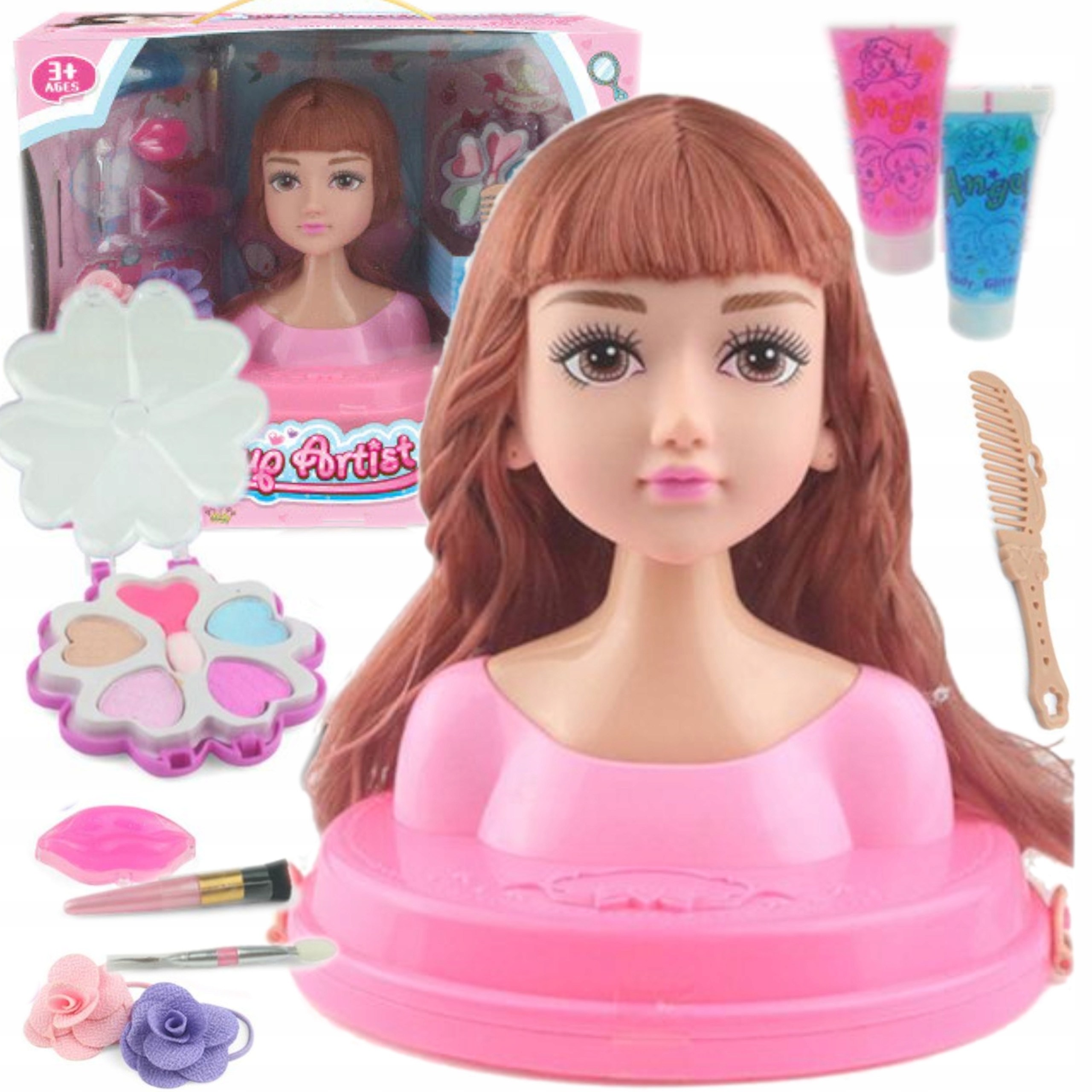 

Głowa Popiersie Lalki Do Czesania Makijażu Kwiatki