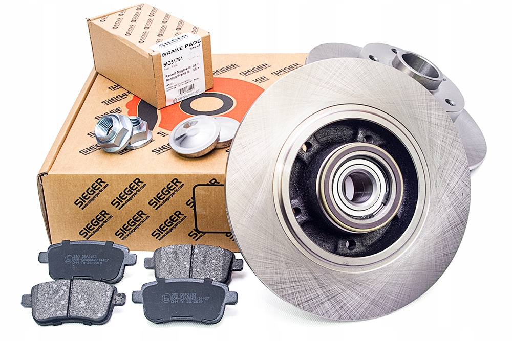 Диски підшипник + колодки задній Renault SCENIC 09-16R.