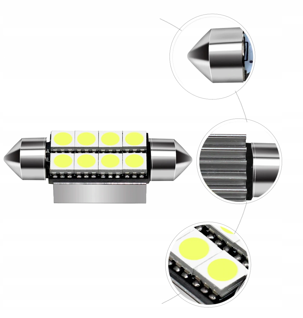 ŻARÓWKA LED 8 SMD 5050 C5W C10W CANBUS 41mm 42mm Numer katalogowy części 8x SMD 5050