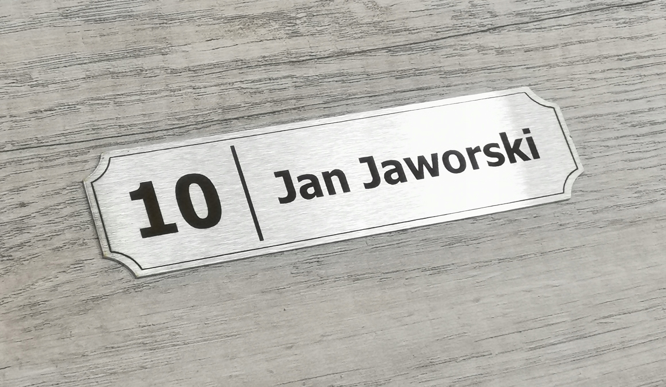 TABLICZKA STAL INOX DRZWI szyld 130x33 mm LEKE Wysokość produktu 3.3 cm