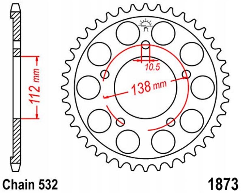 Zadní ozubené kolo 532 Jtr 48Z Yamaha YZF-R6 600 H N