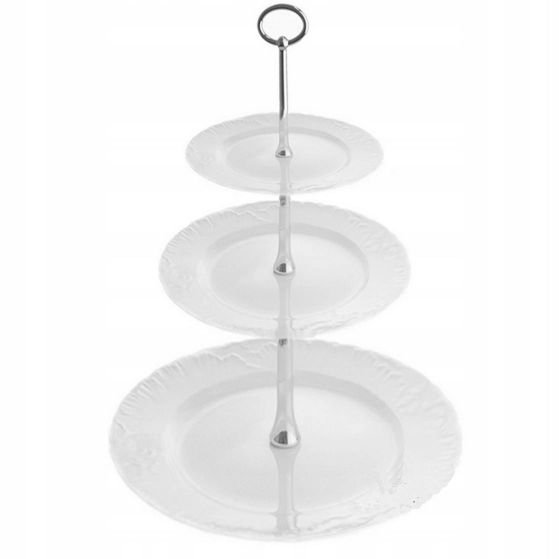 

0001 Etażerka 3 Części Rococo Pfp Ćmielów Platyna