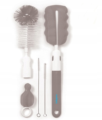 BABYONO ZESTAW SZCZOTEK DO MYCIA BUTELEK I SMOCZKÓW SŁOMEK 735/03 SZARY