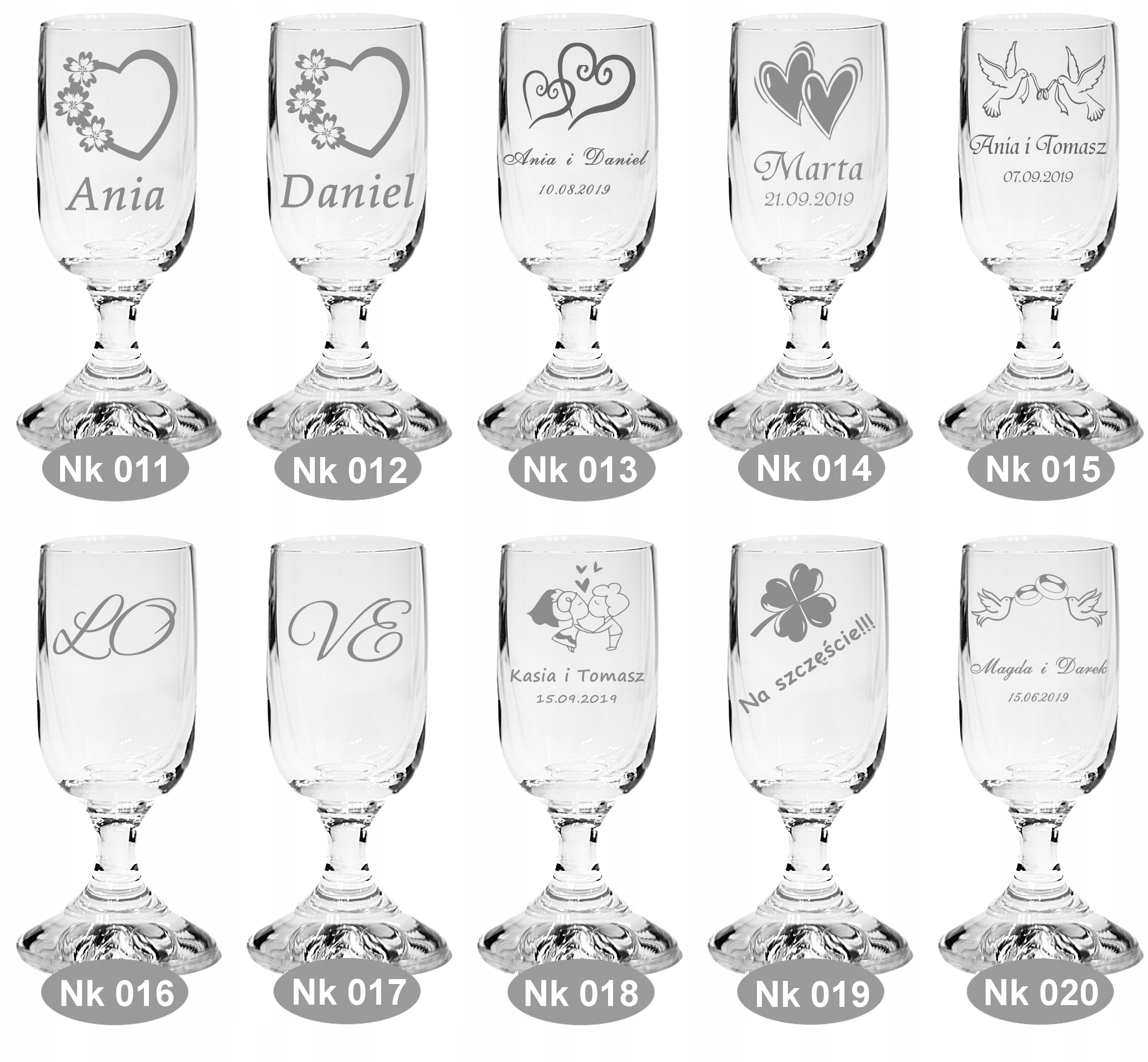 Kieliszek do wódki grawerowany winietki GRAWER Cechy dodatkowe brak