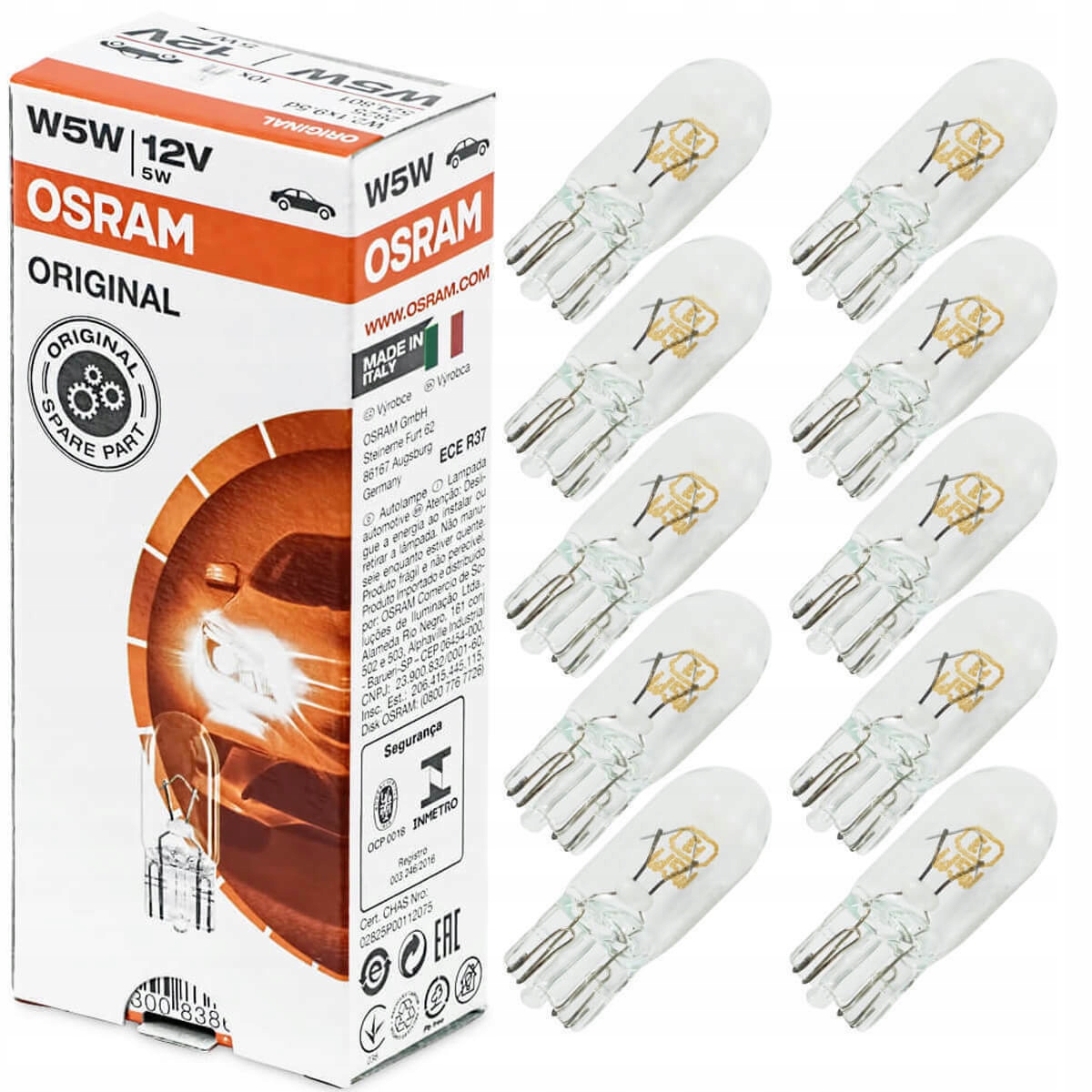 

10 x Osram żarówka samochodowa W5W 12V 5W