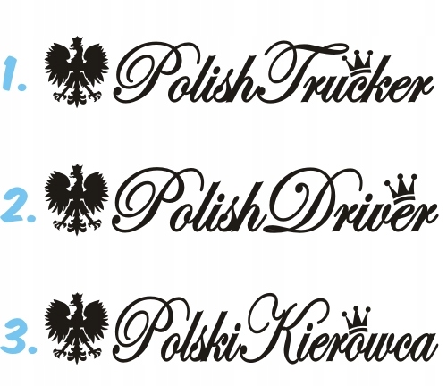 Naklejka Orzełek Polish Trucker Driver tir *WZORY *Kolory Producent ORAFOL