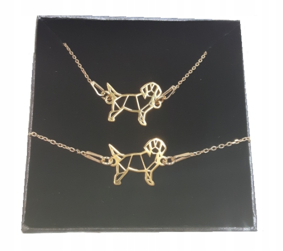 

Komplet pies piesek Origami Celebrytka 925