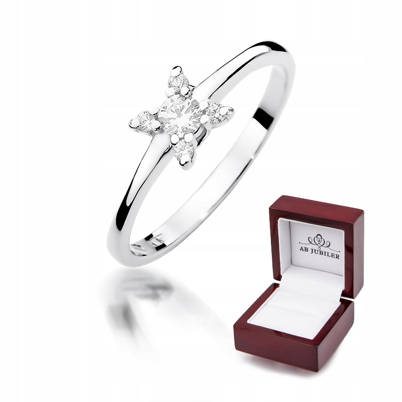 

Pierścionek Białe Złoto 585 Brylant 0,19ct Prezent
