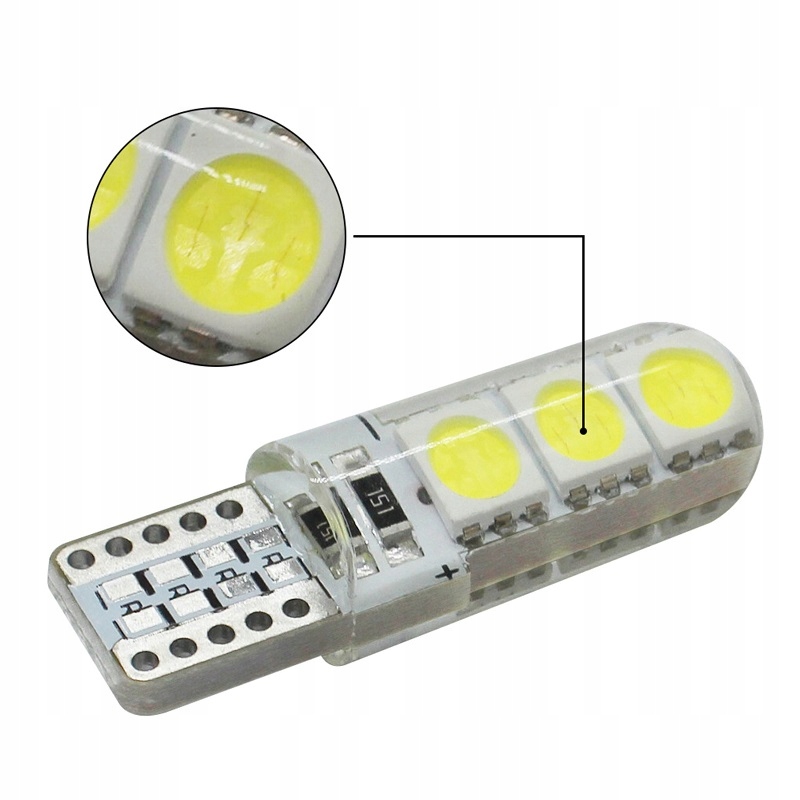 ŻARÓWKA LED 6 SMD 5050 W5W T10 POSTOJÓWKA SILIKON Producent LED