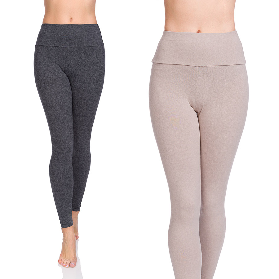 

2X Legginsy Wysoki Stan Getry Panel Bawełna Lwp