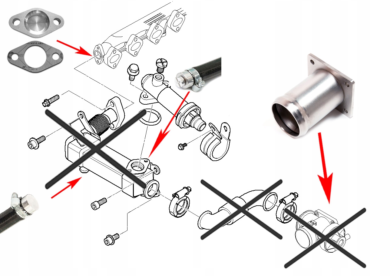 Zamiennik zaślepka EGR BMW E38 E46 E39 3.0 D M57 Producent części ADITECH